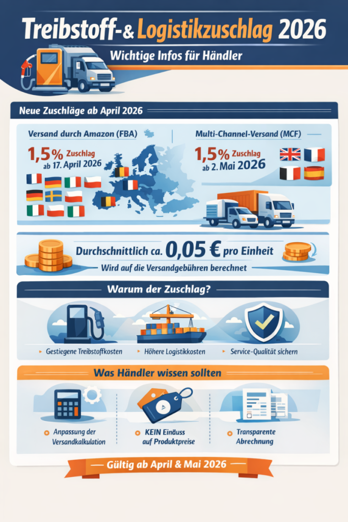 Amazon Teibstoff und Logistikzuschlag ab 17.04.2026
